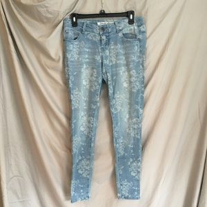 Light-wash, Floral-print Jeans